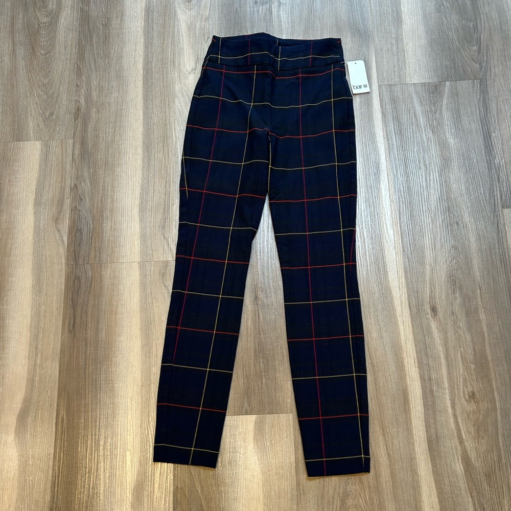 Bar III Plaid Stretch Pants